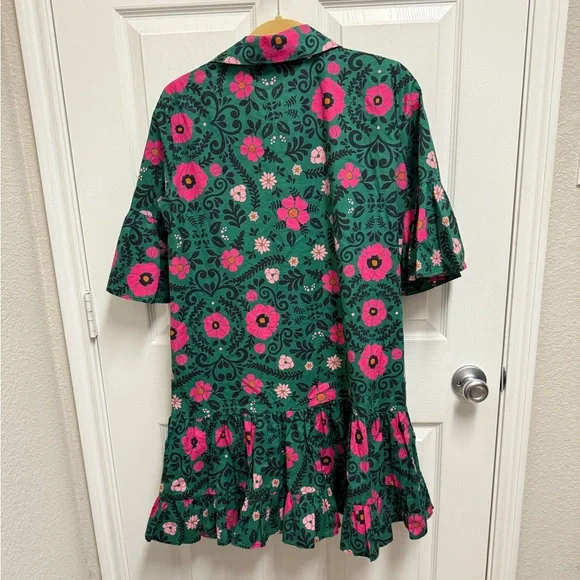 La DoubleJ Green and Pink Floral Dress - Picture 13 of 14